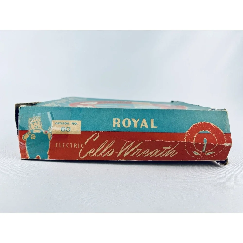 Vintage Royal Electric Wreath of Red Sparkling Cellophane Light Christmas Works!